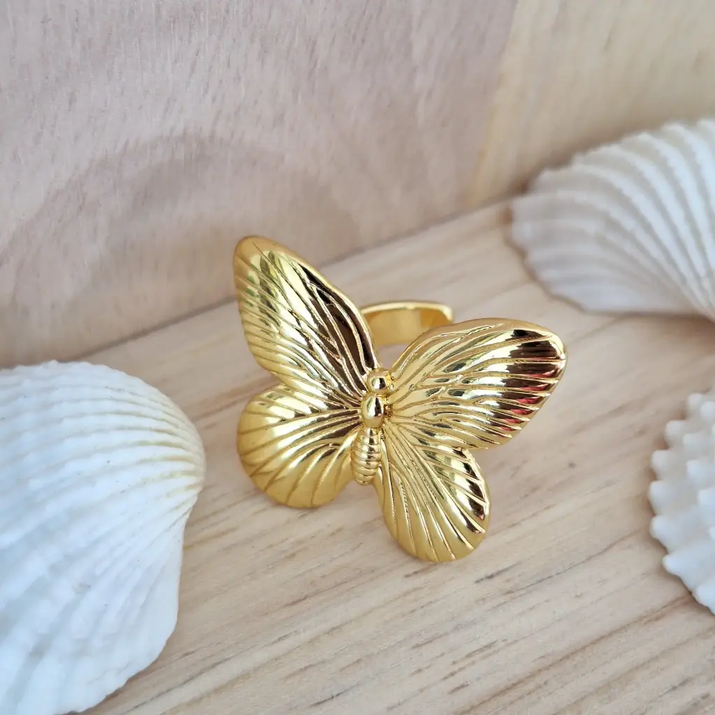 Wonderful Butterfly Ring-Artificial Yellow Gold