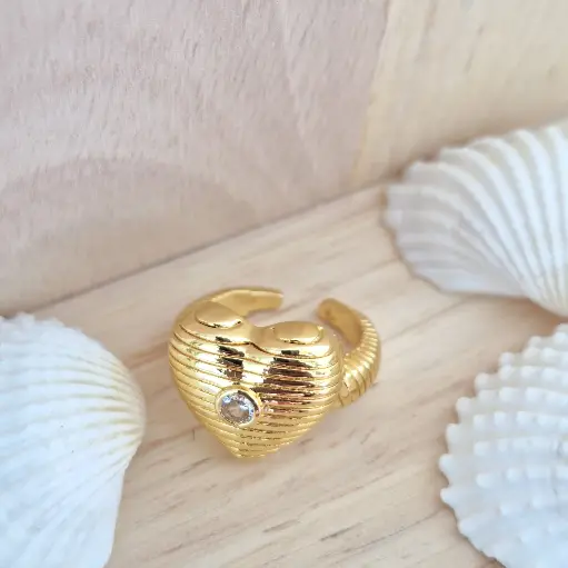 [07010002] Divine Heart Ring-Artificial Yellow Gold